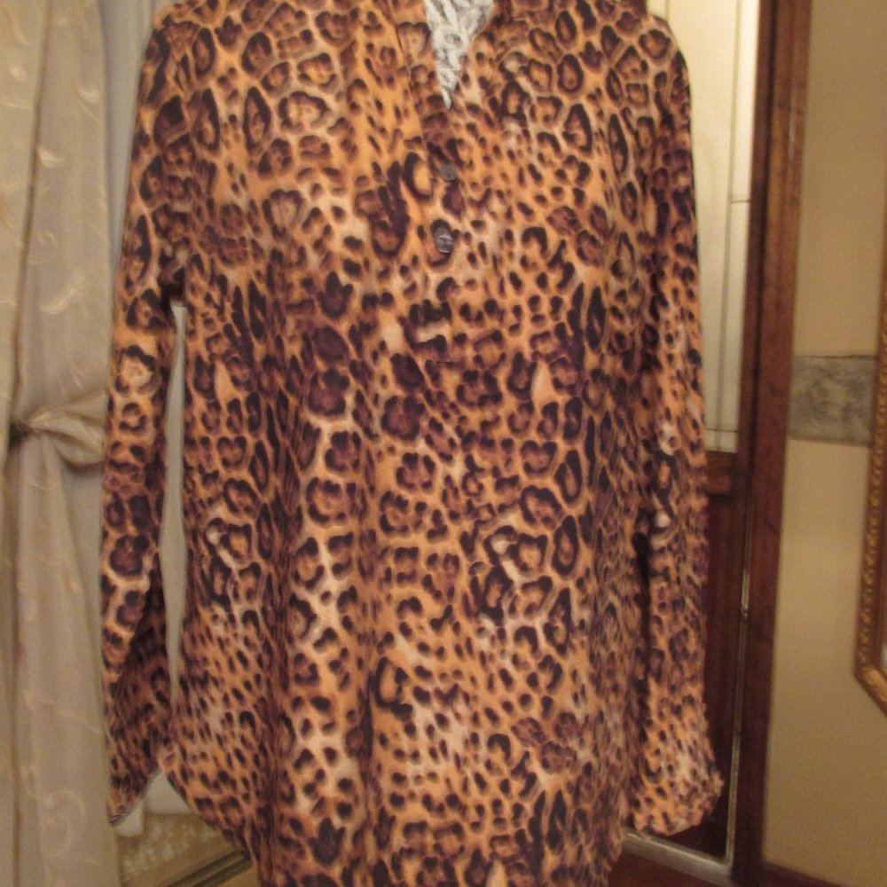 Leopard Print Blouse/L (12-14)
